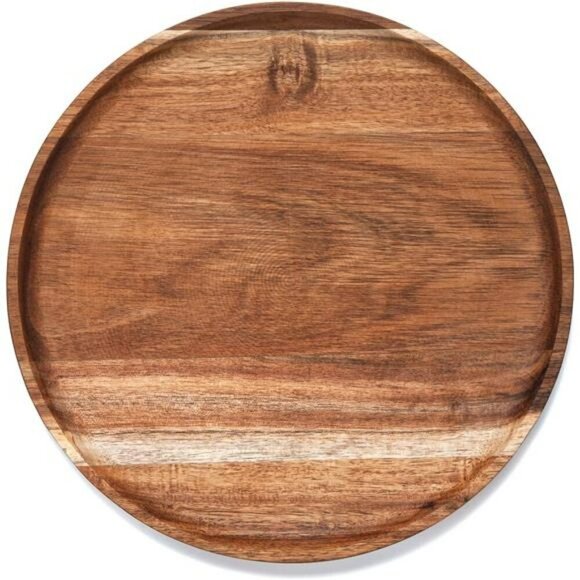 Acacia Wood Serving Tray Charcuterie Board Kitchen Countertop Organizer - Picture 1 of 7